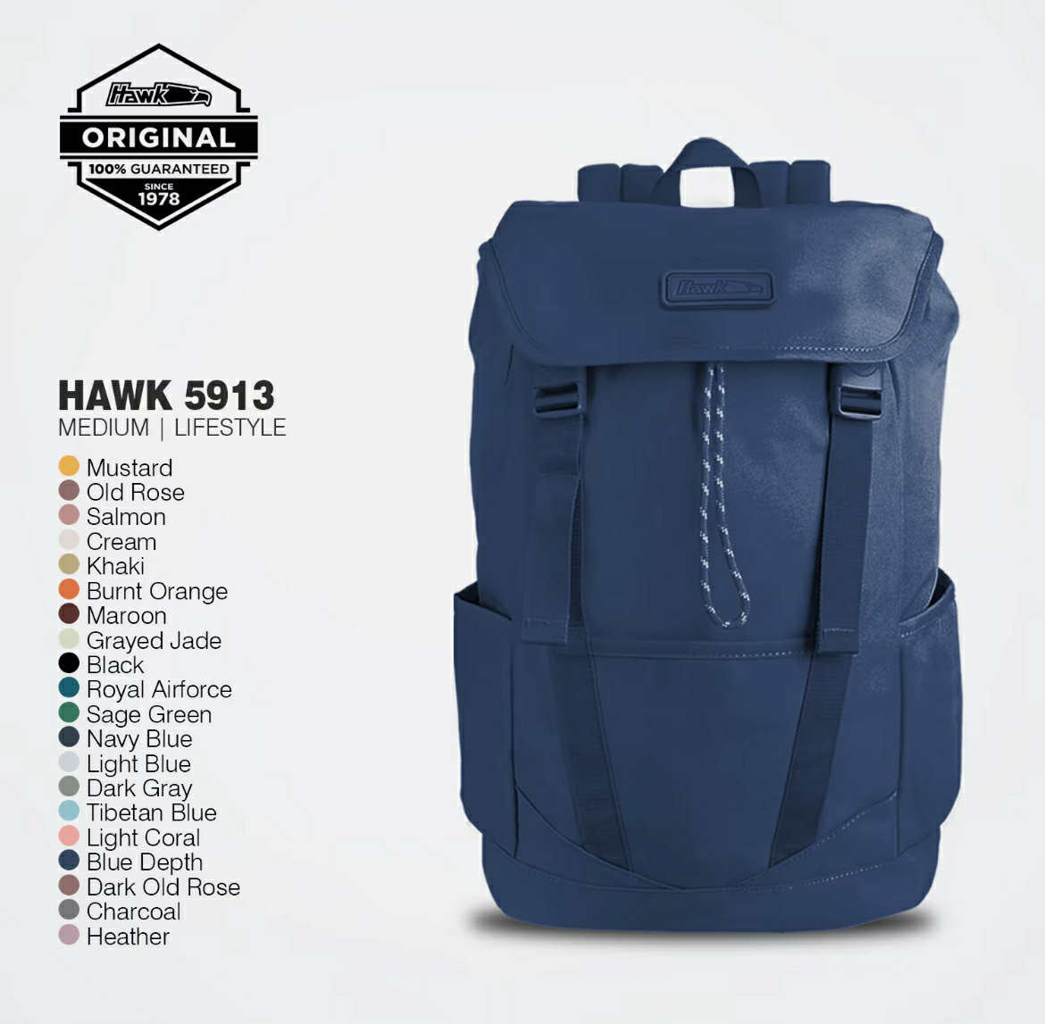 🎒 HAWK Anti-Microbial Laptop Backpack – 100% Authentic | Water-Repellent | Heavy-Duty
