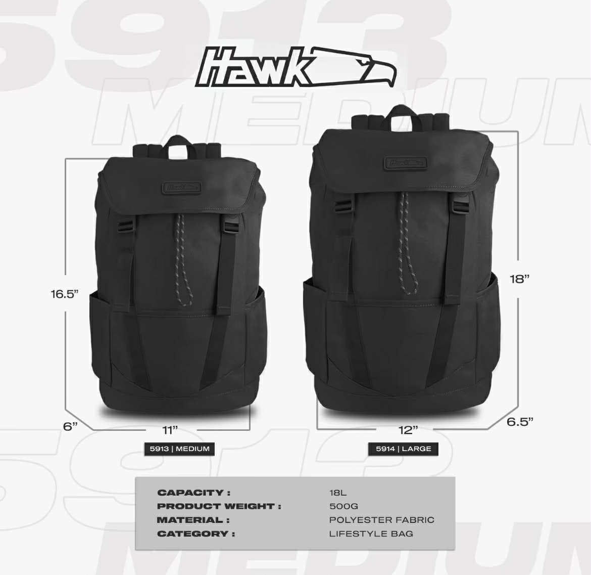 🎒 HAWK Anti-Microbial Laptop Backpack – 100% Authentic | Water-Repellent | Heavy-Duty