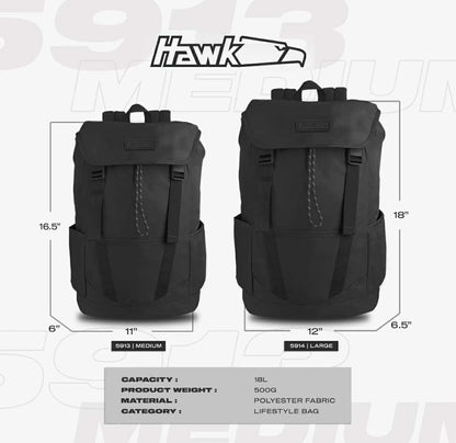 🎒 HAWK Anti-Microbial Laptop Backpack – 100% Authentic | Water-Repellent | Heavy-Duty